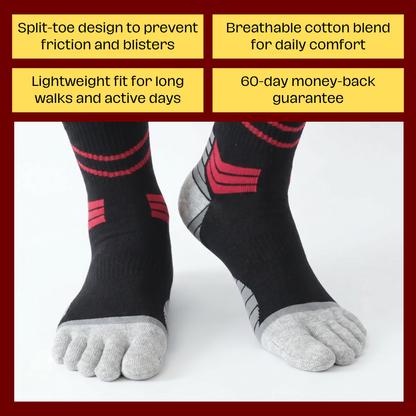 WalkerSocks™ ActiveStride – Split-Toe Walking Socks